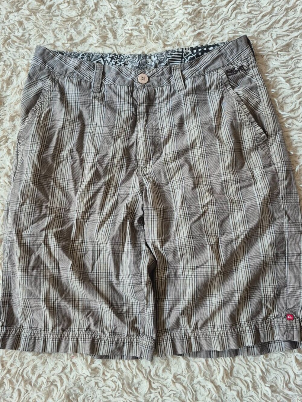 Quiksilver Plaid Cargo Shorts Men's Size 32